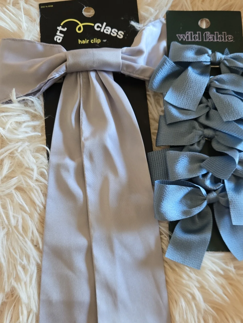 NEW art class Light Gray Ribbon Hair Clip And Wild Fable Bows